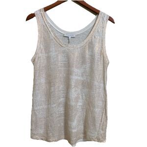 Sandro Paris Women's Linen Tank Top Rose Gold Crinkle Parisian Chic Boho Size 3